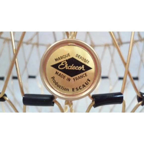 Vintage French Country Egg Basket Pure Gold Plated Wire Basket Made in France - Picture 5 of 8